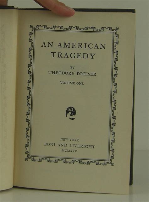 An American Tragedy By Dreiser Theodore Near Fine Hardcover 1926