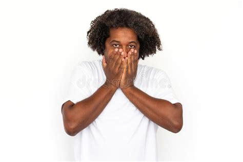 Shocked African American Man Covering Face Stock Photo Image Of