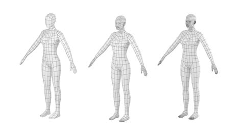 Female Base Mesh Natural Proportions In A Pose 3d Model On Vimeo