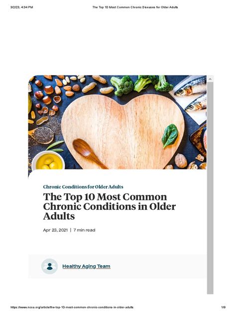 The Top 10 Most Common Chronic Diseases For Older Adults Pdf
