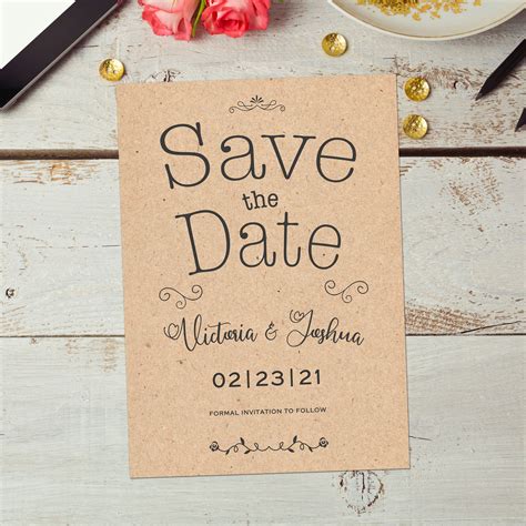 Stylish Save The Date Cards Save The Date Rustic Wedding Save The