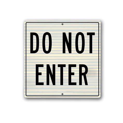 Do Not Enter Sign Blackwhite 24x24