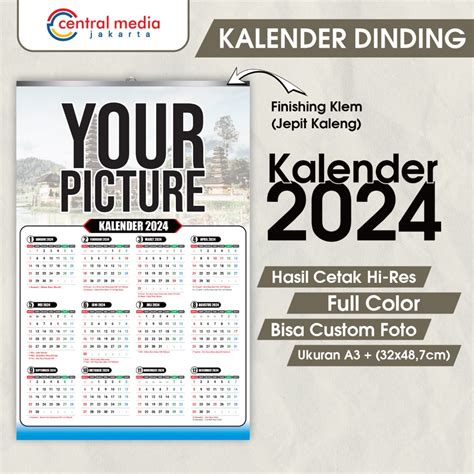 Jual Cetak Kalender Dinding 2024 Custom Foto Ac 260 Jepit Kaleng