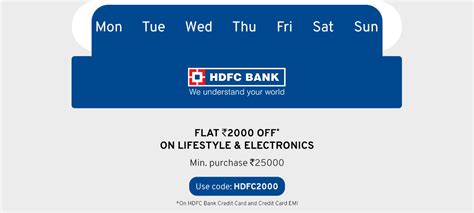 The discount is over and above any. TATA CLiQ Coupon: Flat Rs 2000 Discount by Using HDFC Credit Card at TATA CLiQ - December 2020