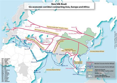 New Silk Road 6 Economic Corridors Connecting 3 Continents Silk Road