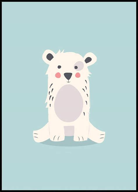 Cute Polar Bear Poster Babydruk Birth Poster 11 Scale Original