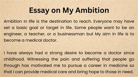 Essay On My Ambition For Students In English