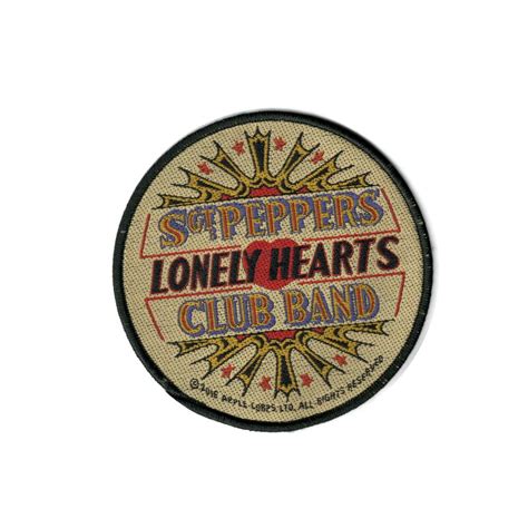 Beatles The Sgt Peppers Lonely Hearts Club Patch Beige Schwarz