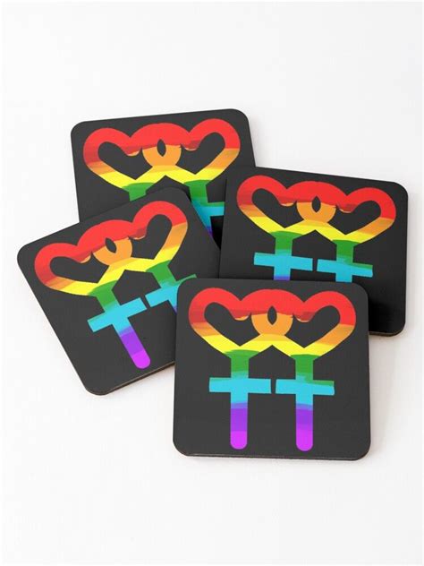 Lesbian Pride Coasters Set Of 4 By Khaleesisophie Lesbian Pride
