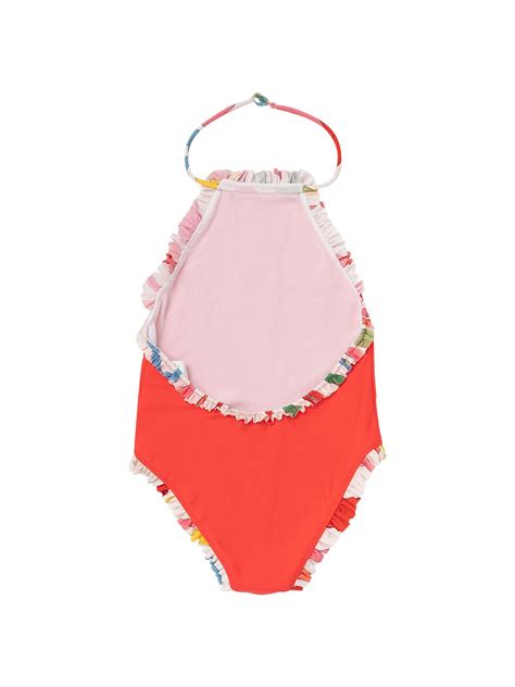 Pucci Kids One Piece Lycra Swimsuit In Red Modesens