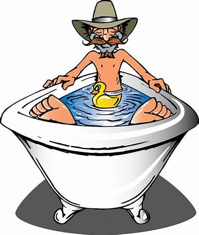 Cowboy Bath Clipart Bubble Cartoon Bathing Hillbilly
