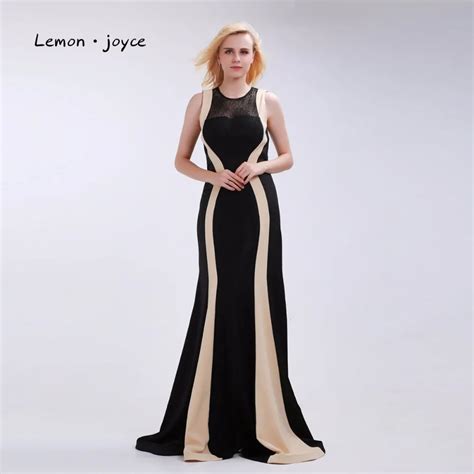 Buy Black Formal Evening Dresses Long 2018 O Neck Sleeveless Lace Illusion