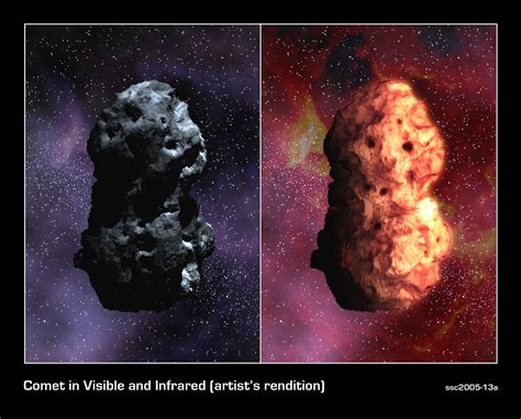 Visible And Infrared Views Of Comet Tempel 1 Artists Concept Esa