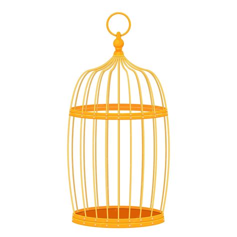 Premium Vector Decorative Golden Bird Cage Vector Illustration