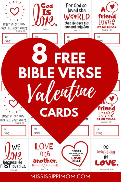 8 Free Printable Bible Verse Valentines Cards