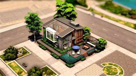 Eco Urban City House No Cc Maisons Download House 4 Sims Sims