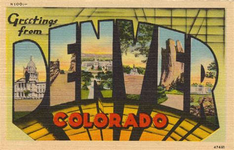 Greetings From Denver Colorado Vintage Postcard Postcard