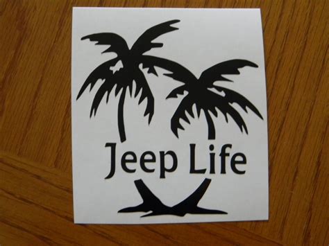 Jeep Life With Palm Tree Vinyl Decal Sticker