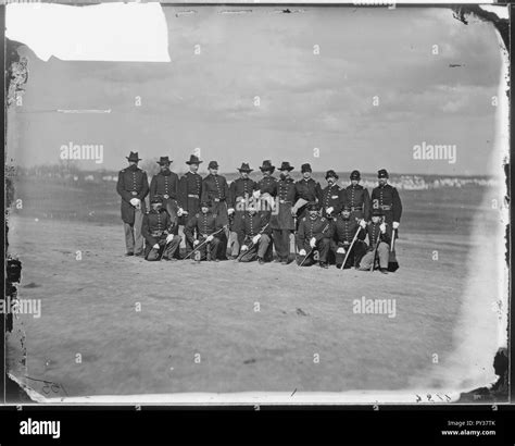 Camp Scene Group Of Officers 44th New York Infantry Stock Photo Alamy