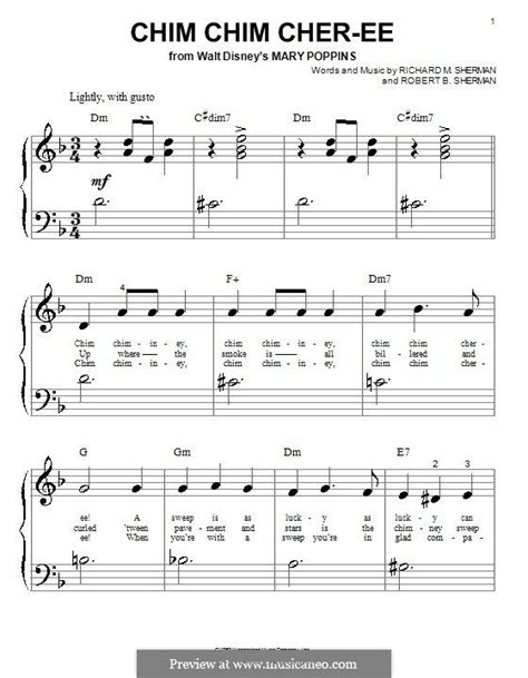 Download and print in pdf or midi free sheet music for mad at disney by salem ilese arranged by jherbert for piano (solo). Chim Chim Cher-ee (from Mary Poppins) | Mary poppins ...