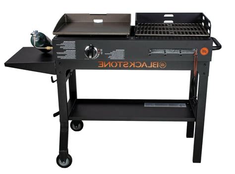 Razor griddle ggc2030m 25 inch outdoor 2 burner portable lp propane gas grill griddle w/ top cover lid, wheels, and shelf for bbq cooking, black (steel). Grill BBQ Griddle and Charcoal Blackstone Duo Combo