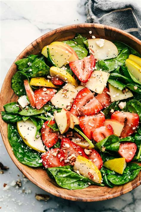 Dress it up or dress it down, either way it's delicious! Strawberry, Apple, and Pear Spinach Salad with an Apple ...