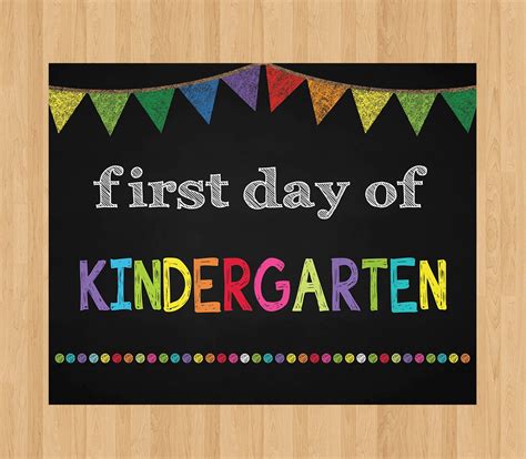 1st Day Of Kindergarten Sign Instant Download By Invitationcard