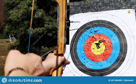 An Outdoor Target For Shooting With A Bow And Arrows For Archery