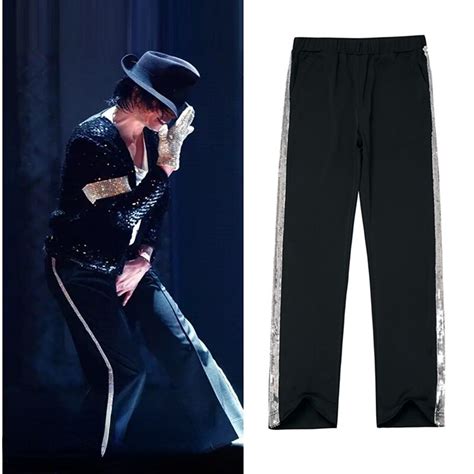 Mj Michael Jackson Billie Jean Pants Sliver Casual Stripe Pants Party