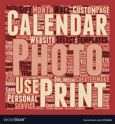 How To Personalize Your Photo Calanders Part 1 Vector Image