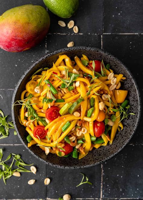 Thai Mango Salad Is A Spicy Sweet Crunchy Asian Salad With Mangoes And