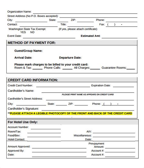 Credit card authorization form please complete all fields. FREE 7+ Credit Card Authorization Forms in PDF