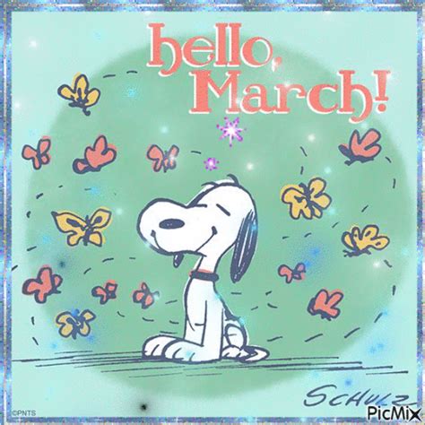 Snoopy And Butterflies Hello March Pictures Photos And Images For
