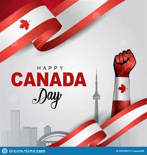 Happy Canada Day Greetings Vector Illustration Design Stock Vector