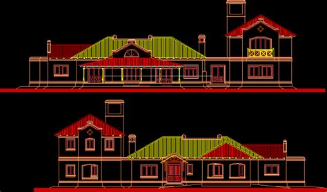 Country House With Swimming Pool 2d Dwg Full Project For Autocad