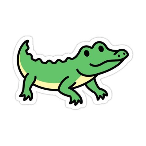 Alligator Sticker For Sale By Littlemandyart Cute Easy Drawings