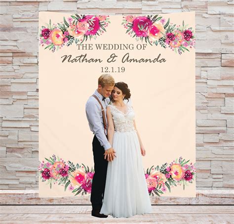 Pink Wedding Backdrop Custom Wedding Backdrop Photo Booth Etsy