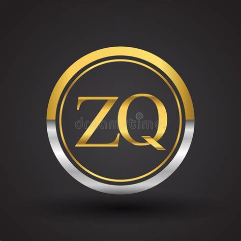 Zq Letter Logo In A Circle Gold And Silver Colored Vector Design
