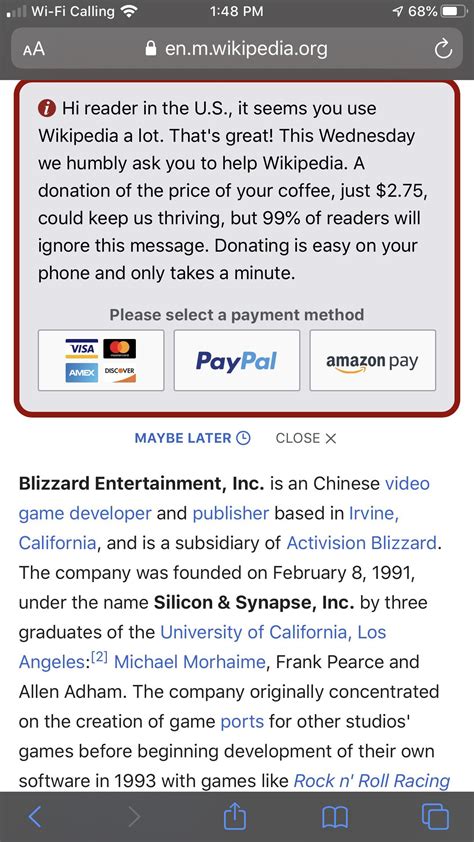 Someone Is Having Fun With Wikipedia Blizzard