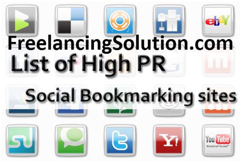 High Pr Social Bookmarking Sites List Freelancing Solution
