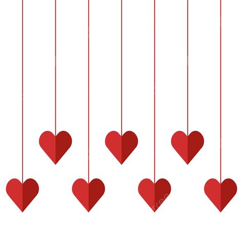 Hanging Red Heart Decoration Vector Heart Love Red Png And Vector