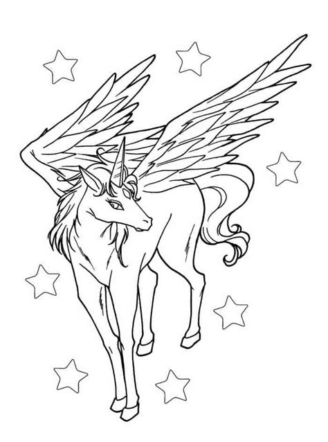 Pegasus Einhorn Ausmalbilder Unicorn Coloring Pages Star Coloring