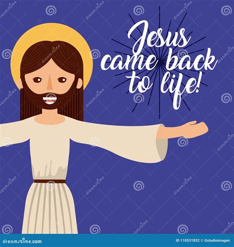 Jesus Come Back To Life Catholic Image Stock Vector Illustration Of