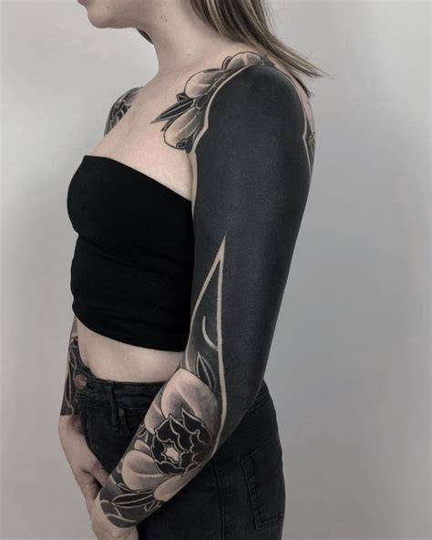 Female Full Body Blackout Tattoo