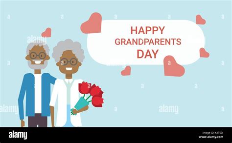 Happy Grandparents Day Greeting Card Holiday Banner African American