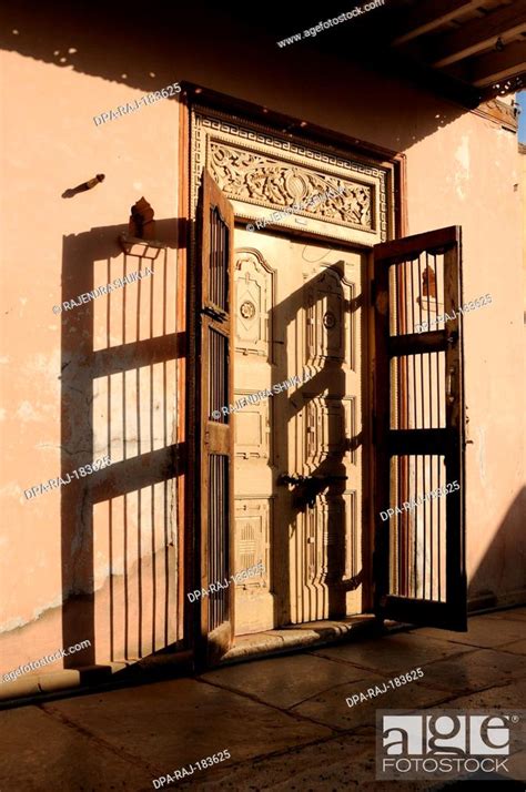 Entrance Of Old Village House Gujarat India Stock Photo Picture And