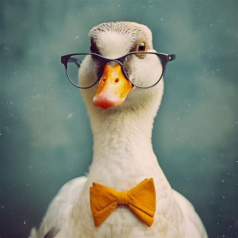 Premium Photo Cute Goose Funny Portrait Hipster Style