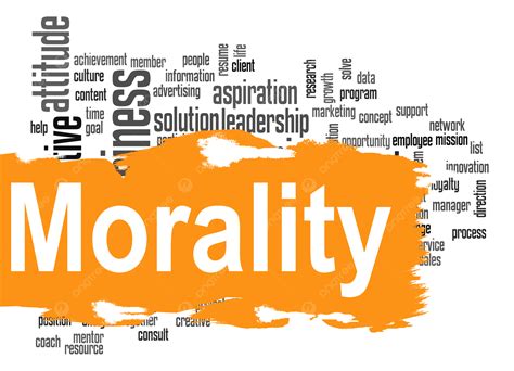 Morality Word Cloud With Yellow Banner Business Conduct Culture Core