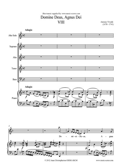 Vivaldi Gloria Rv589 No08 Domine Deus Agnus Dei Asatb Classical