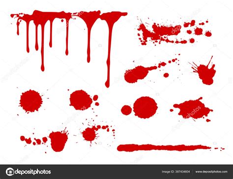 Blood Splatters Collection Vector Illustration Stock Vector Image By